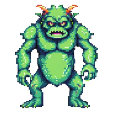 Hulk transformation sequence, scientist becoming green monster, retro game style sticker