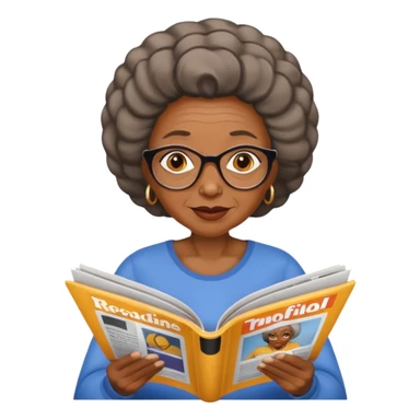old black woman read magazine sticker