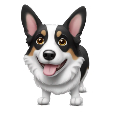cardigan corgi black and white sticker