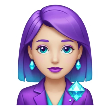 glitter purple and cian pin officer sticker