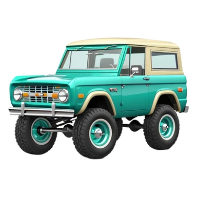 turquoise green classic ford bronco with slot mag wheels sticker