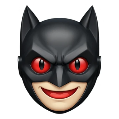 A batman emoji with red eyes and it should look realistic  sticker