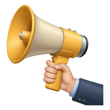 megaphone with a male hand sticker