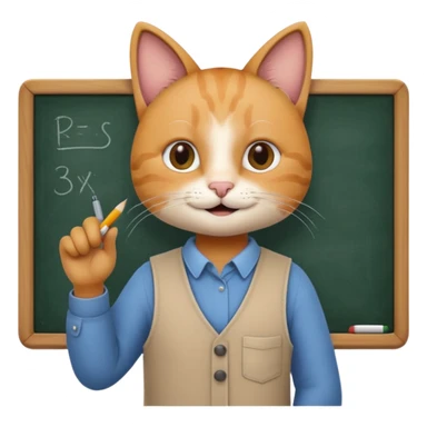 cat researcher writing on a chalkboard emoji sticker