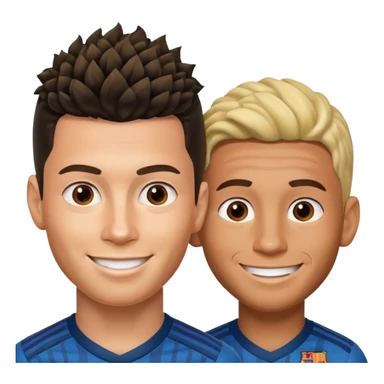 Prime noodle hair ronaldo and prime 2012 messi Smiling in one Photo and make it realistic  sticker