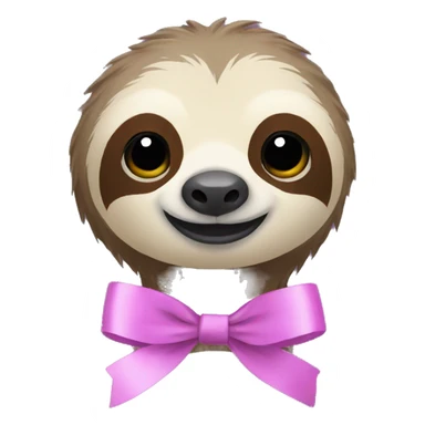 A sloth wearing a ribbon sticker