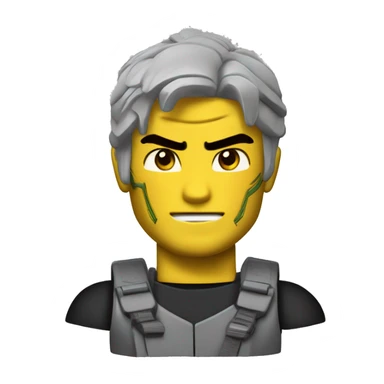 L'emoji pierre mais avec la tete de loyd dans le dessin animé Ninjago  sticker