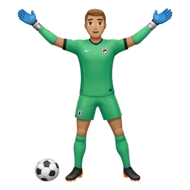 soccer goalkeeper full body and football boots arms out sticker