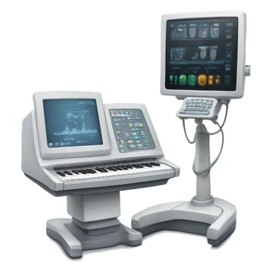 Ultrasound machine with keyboard and probe sticker