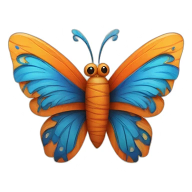 Tiki with colors blue and orange-butterfly-tornado-fun-love sticker