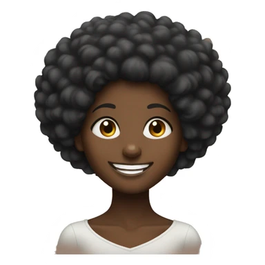 happy black girl with an afro sticker
