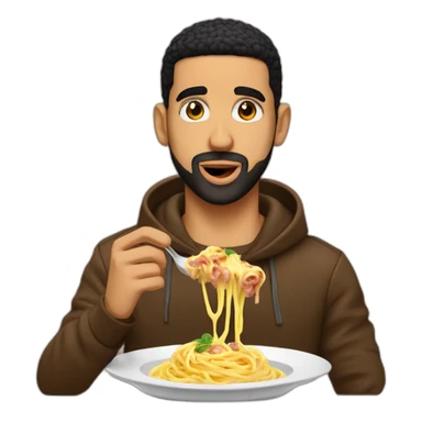 drake eating carbonara passionately sticker