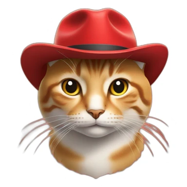 Un chat avec un chapeau rouge sur la tête  sticker