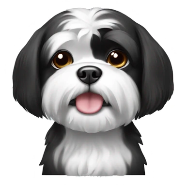 Black and white shi tzu dog sticker