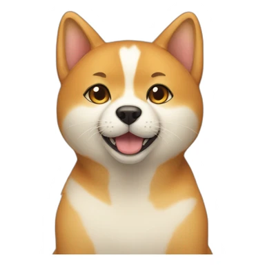 a cat with a shiba inu sticker