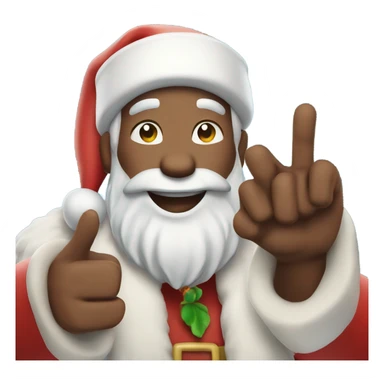 Islander Santa throwing up a Shaka  sticker