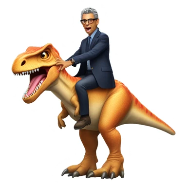Jeff Goldblum riding a dinosaur  sticker
