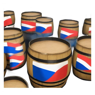 barrel of oil with russian flag sticker