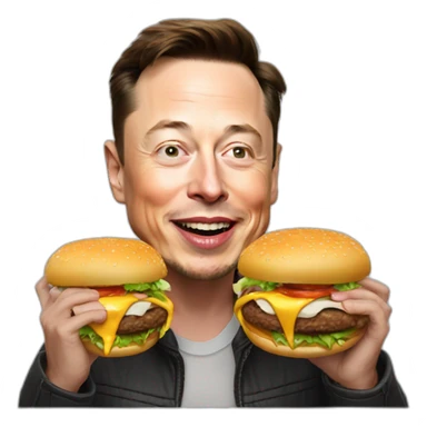 elon musk eat the burger sticker