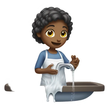 a girl washing her hands sticker