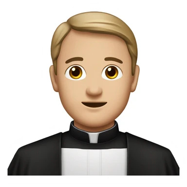 iPhone emoji style Catholic priest wearing a cassock and Biretta. For the background use #e4dbcc sticker