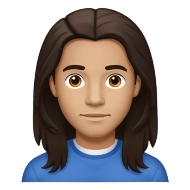 Lloyd Polite Jr with long dark brown hair sticker