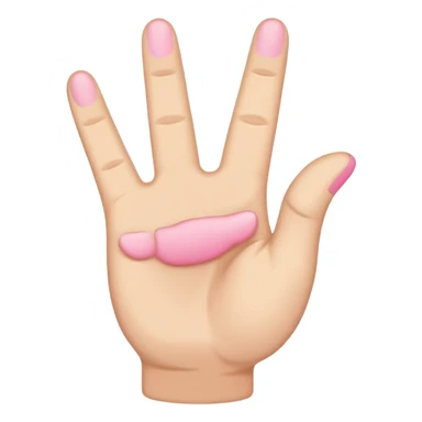 Flat vector hand emoji with pinky up only; no thumb visible or extended; other fingers bent. Not rock gesture, not shaka. Thick outline, transparent background. sticker