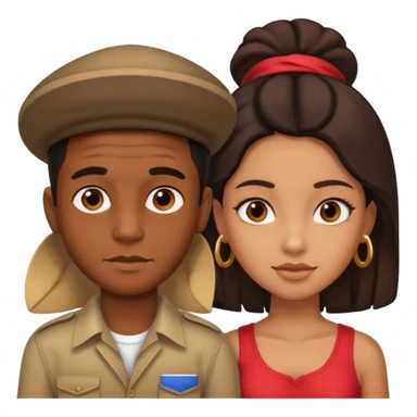 Black boy and Cuban girl sticker