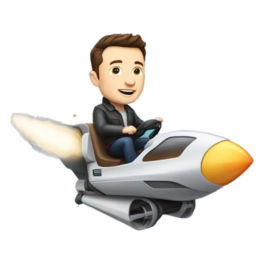 elon musk riding in top of a spaceship  sticker