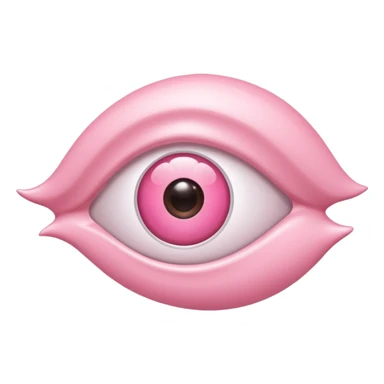 A 3D cartoon rose-pink -eye spectacle, glossy curved frame, soft reflections, isolated on plain background. only glasses. sticker