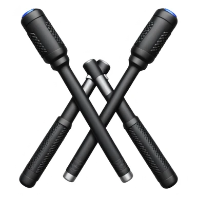two police batons with handles forming an L sticker