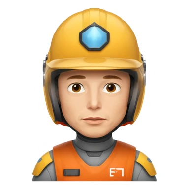 elon musk wearing a helmet sticker