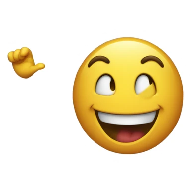 Laughing emoji pointing at a door sticker