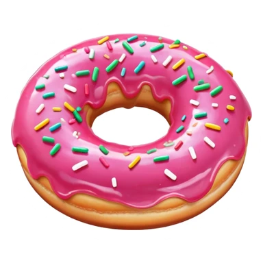 ultra realistic pink donut sticker