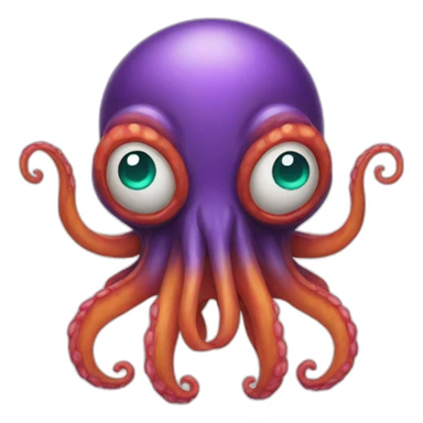 a multi-colored kraken who is afraid sticker