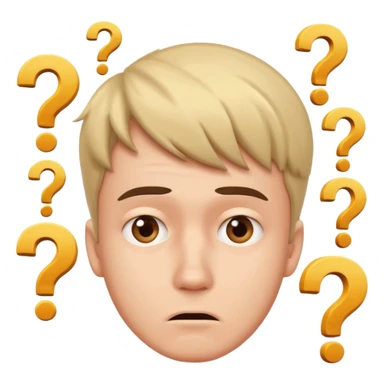 confused guy meme with question marks sticker