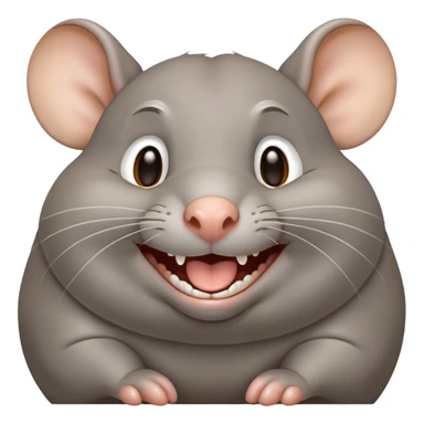Gray fat rat that’s laughing really hard sticker
