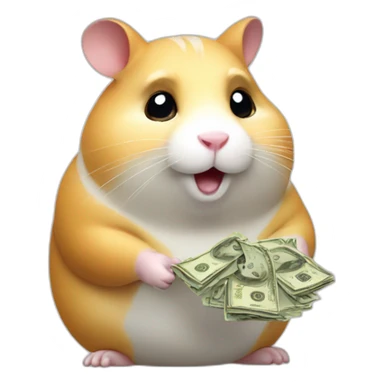 Fat hamster offering pack of money   sticker