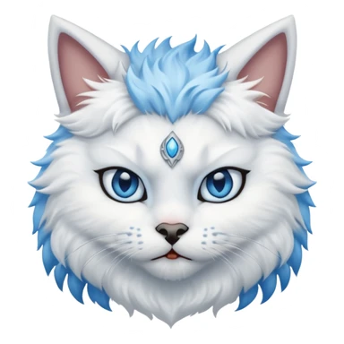 viking white cat sticker