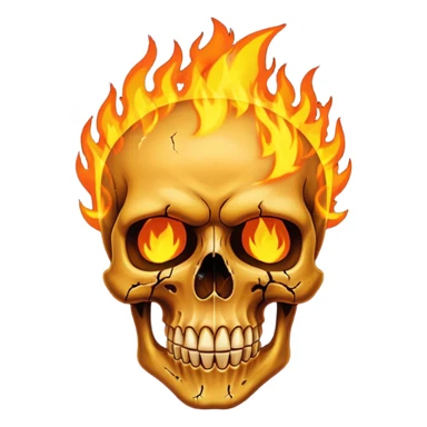 Make a rockstar like fill a skull with fire on it sticker