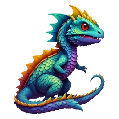 Randomly-colored dark colorful Fakémon-creature sticker