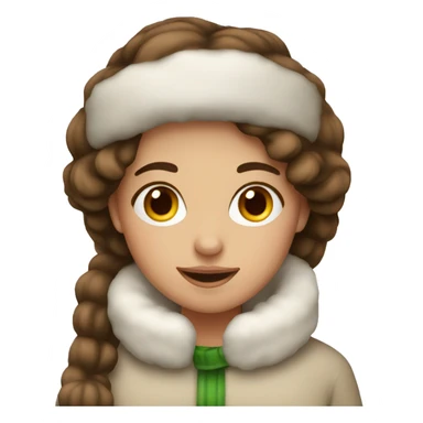 Christmas girl with brown hair cozy sticker