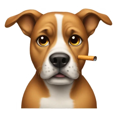 dog with cigarette  sticker