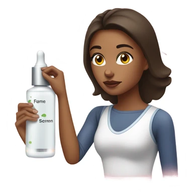 a brunette girl doing skin care sticker