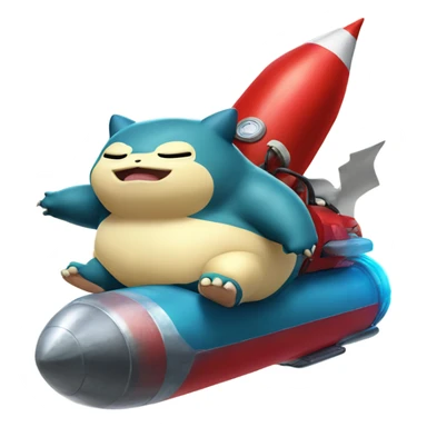 snorlax pokémon riding a red rocket  sticker