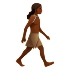 una figura humana sencilla como pintura rupestre caminando hacia una montaña la montaña hecha con líneas curvas primitivas
un animal totémico minimal 
un espiral tipo energía ancestral de fondo 
una mano prehistórica adaptada a ícono
Con una runa moderna inspirada en naturaleza sticker