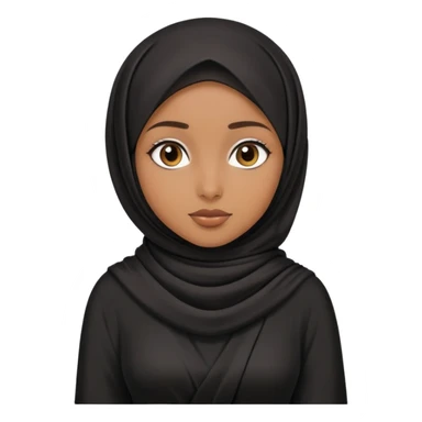 a brown hijabi girl wearing a black silk maxi dress sticker