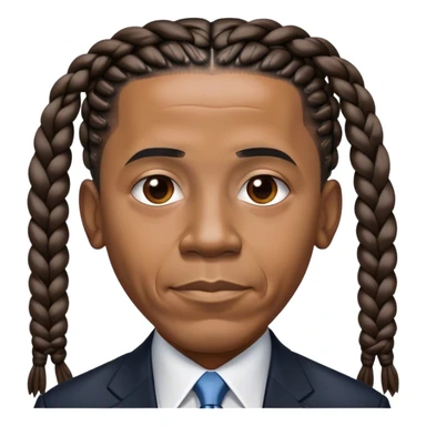 Obama with braids sticker