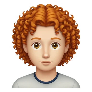 person with ginger curly hair sticker
