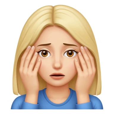 Nervous woman peeking from between fingers covering eyes  sticker